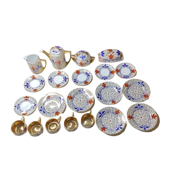 G&H Czechoslovakia Vienna Style Porcelain Demitasse Dinner Coffee Tea Set - Picture 1 of 12